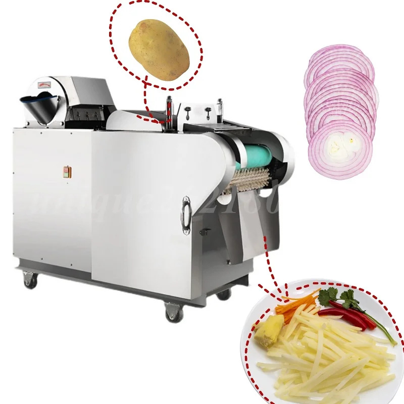 Multifunctional Leaf Vegetable Slicer Fully Automatic Desktop Frequency Modulation Vegetable Cutter Lotus Root Slicing Machine