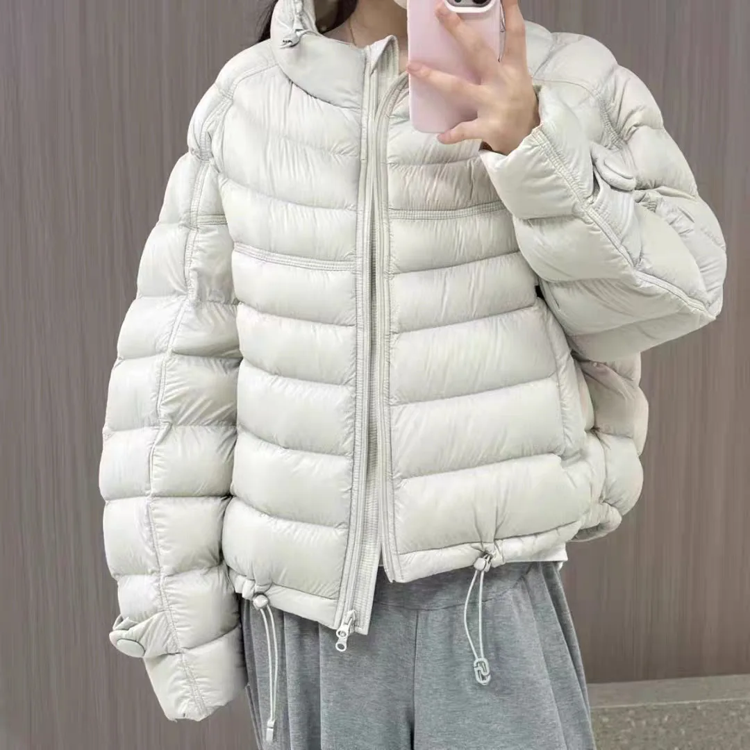 

Down Jacket Women's Lightweight Stand Up Collar Short Style 2025 New Loose Plus Size White Duck Down Solid Color Versatile Jacke