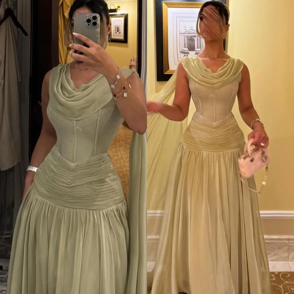 

Customized Elegant Halter Sleeveless Evening Dress High Quality Chiffon Prom Dresses Temperament Special Occasion Gowns