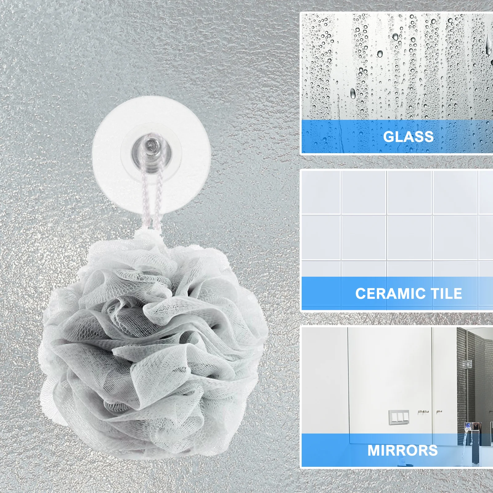 

6pcs Pvc Suction Cups Transparent For Glass Table Bathroom Kitchen Organization Strong Rubber Base No Scratch Easy Install