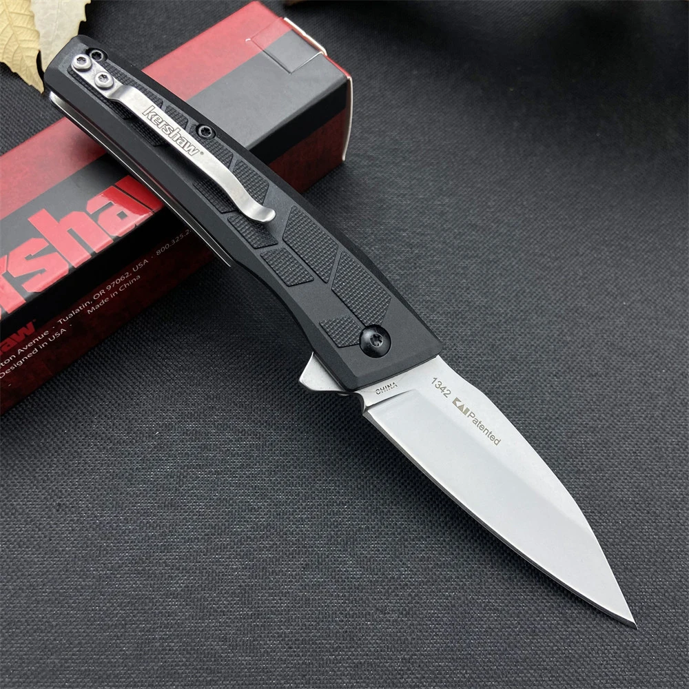 

Ztech Ks 1342 Folding Pocket Knife 2.87/8Cr13Mov Drop Point Blade Black GFN Handle Assisted Survival Tactical EDC Knives