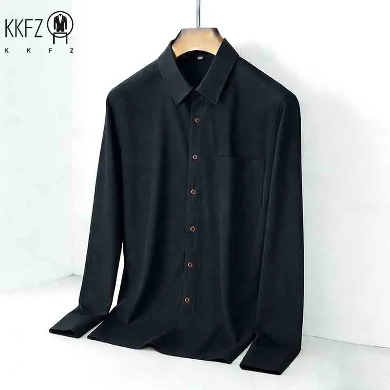 

Classic Men's Corduroy Shirt Ribbed Texture Vintage Style Long Sleeve Comfortable Casual Button Down Shirts