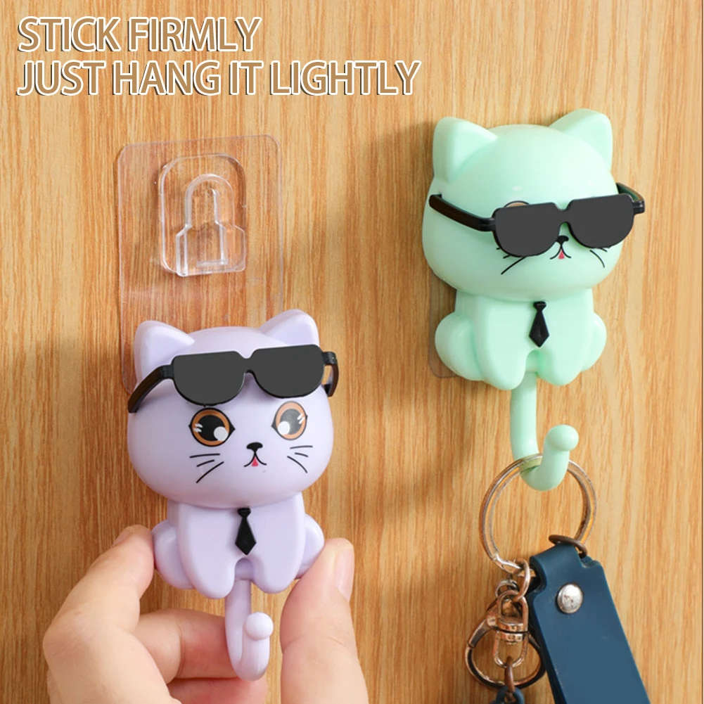 

Wall Cat Key Organiser Decorative Easy Installation Wall Hook For Key Coat Robe Towel