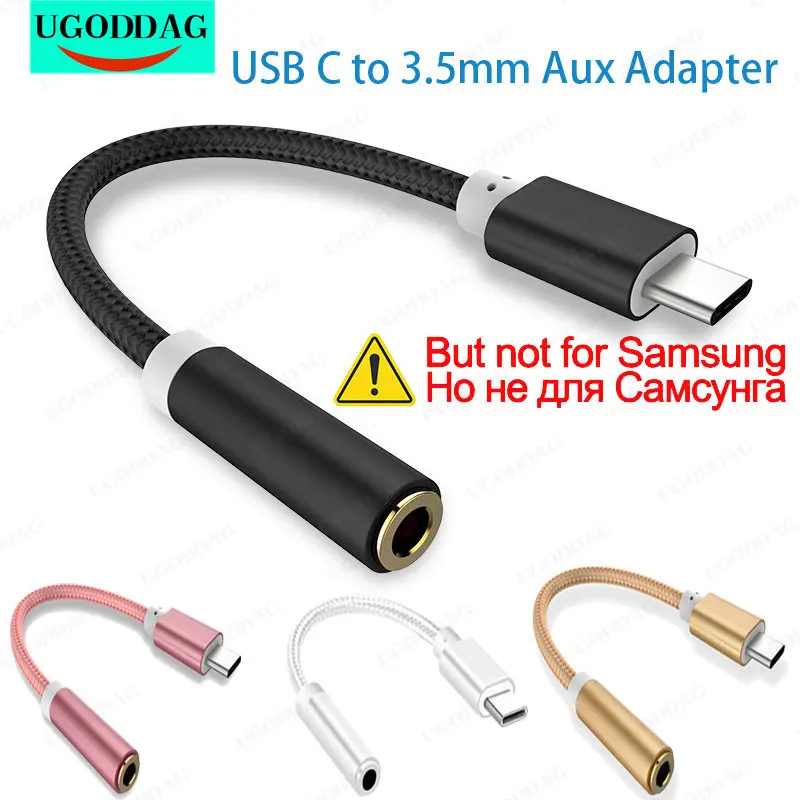 Usb Type C To 3.5mm Aux Adapter Type-c 3 5 Jack Audio Cable Original for Huawei V30 mate 20 P30 Xiaomi Mi 10 9