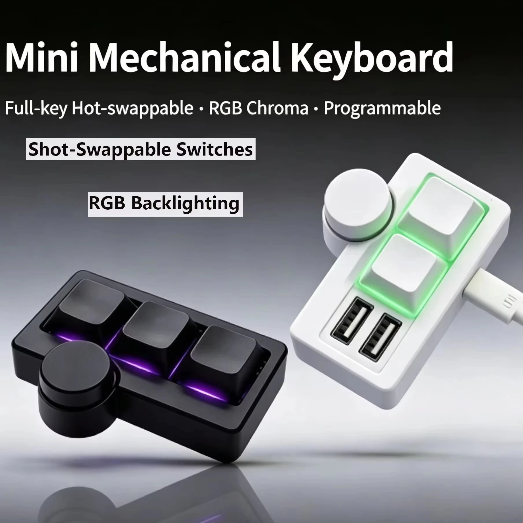 RGB USB Wired Mini Gaming Keyb - Gaming Keyboard Hot Swappable recension och pris