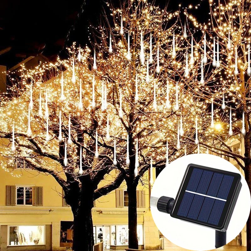 

Solar LED Meteor Shower Light Holiday Fairy String Light Outdoor Wedding Party Garden Decor Street Garland Christmas Decorations