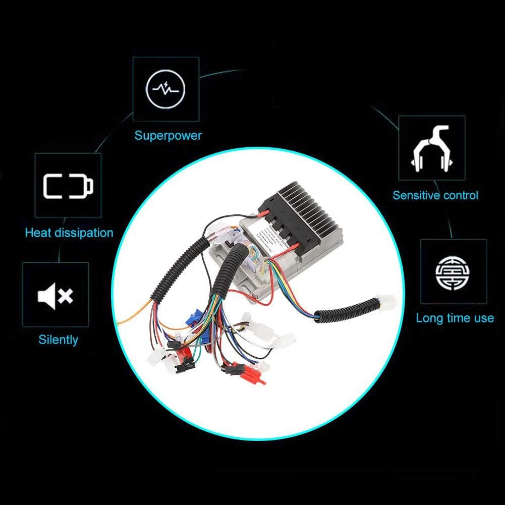 48V-60V 500W Electric Motorcycle Brushless Controller Electric Vehicle Bike Bicycle 3 Modes Sine Waves Speed Controller