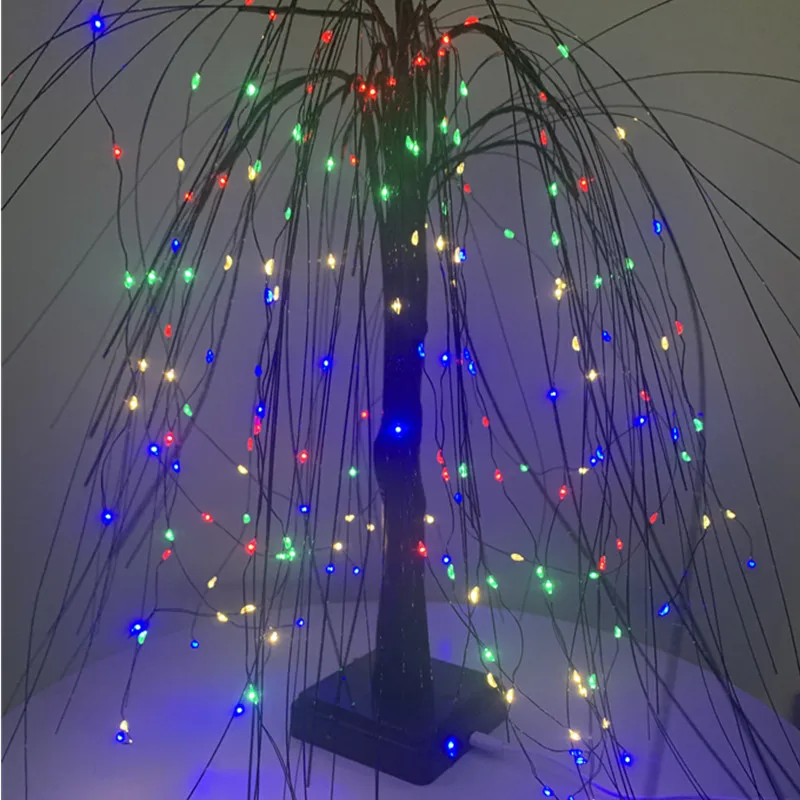 Árbol de sauce llorón iluminado con 8 modos, luces de hadas para Navidad, fiesta, Festival, boda, dormitorio, decoración