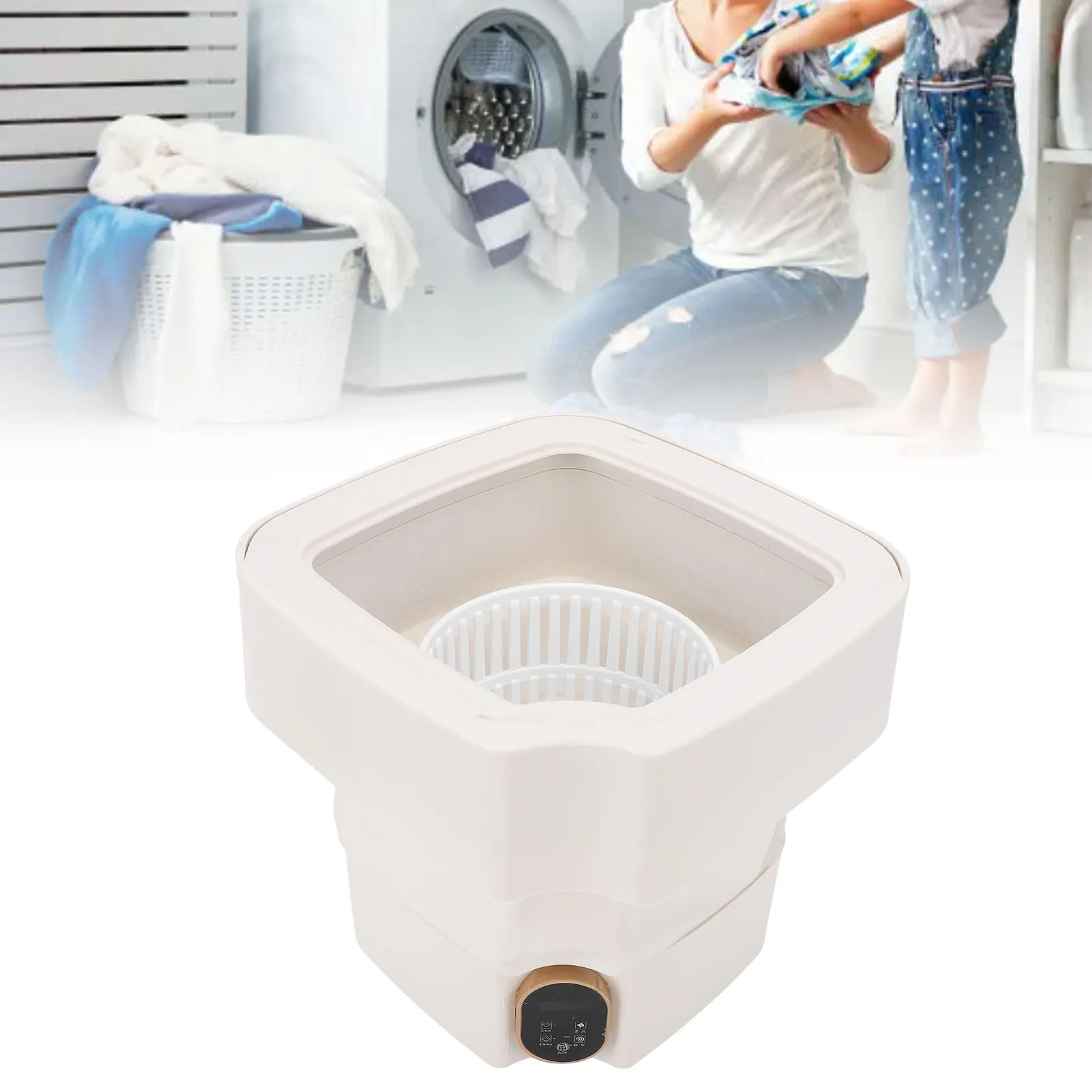 

Портативная стиральная машина, 18 л, большая емкость, полностью автоматическая складная стиральная машина для глубокого очищения со сливным шлангом для квартиры