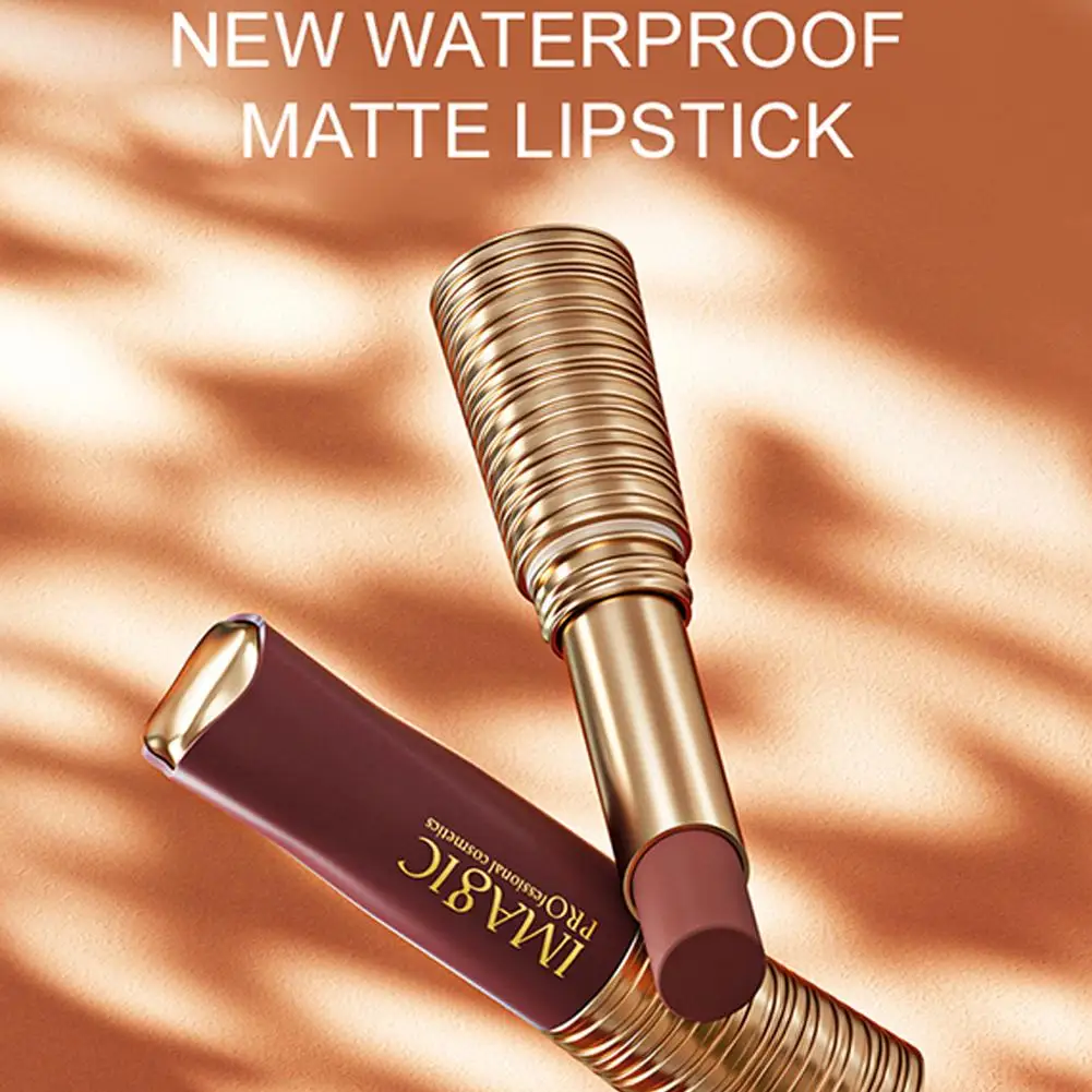 ลิปสติก Matte Long Lasting No-stick ลิปสติก Waterproof Highly Tint สี Smudge-free Lip Classic Stick Lip Makeup R2A8