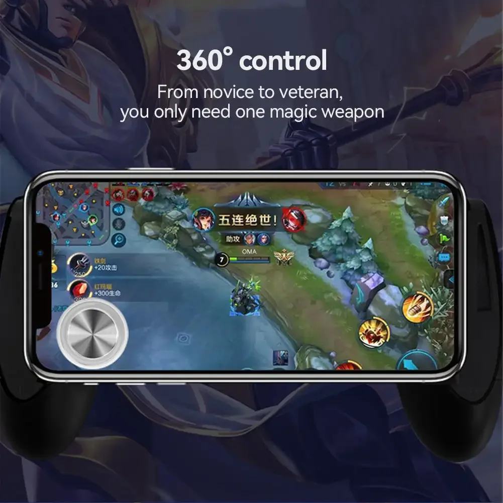 Round PUBG Mobile Gaming Controller Suction Up Game Joystick Rocker 360 Degree Control Metal Button For Tablet Android Iphone