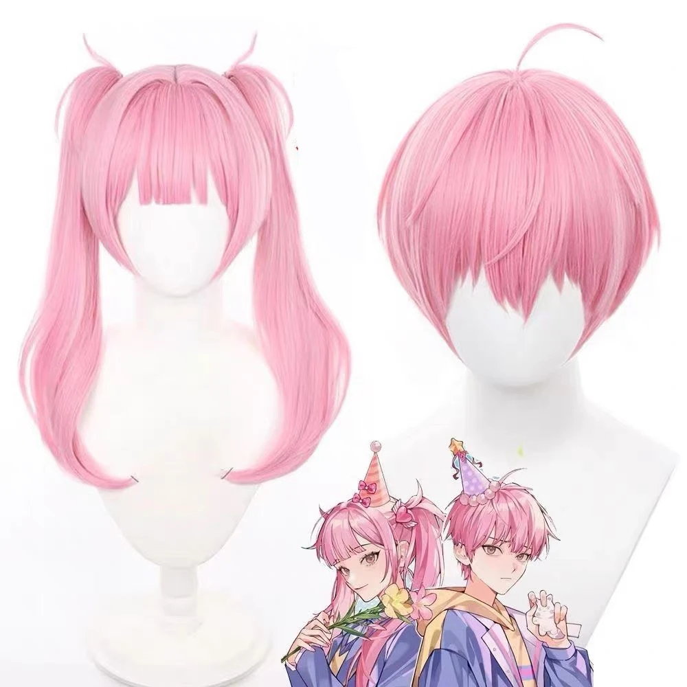Synthetic Hair Wig Short Pink Cosplay Wig Li Tiancheng&Li Tianxi in Link Click Cosplays for Man Cosplays