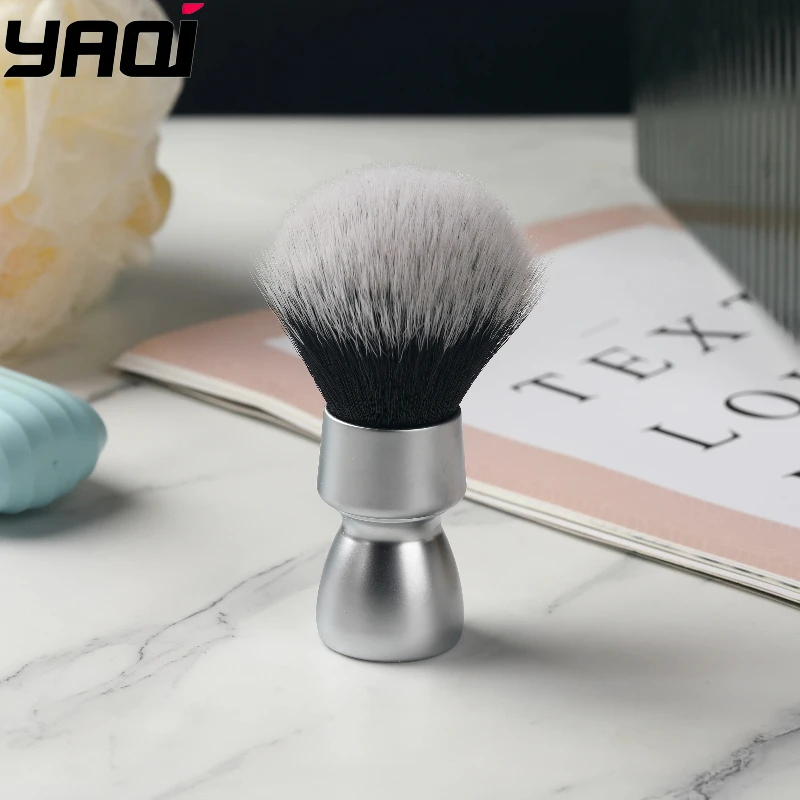 2026 YAQI 24MM Heavy Metal Handle Synthetic Hair Tuxedo Knot Professional Shave Brush for Men Shaving