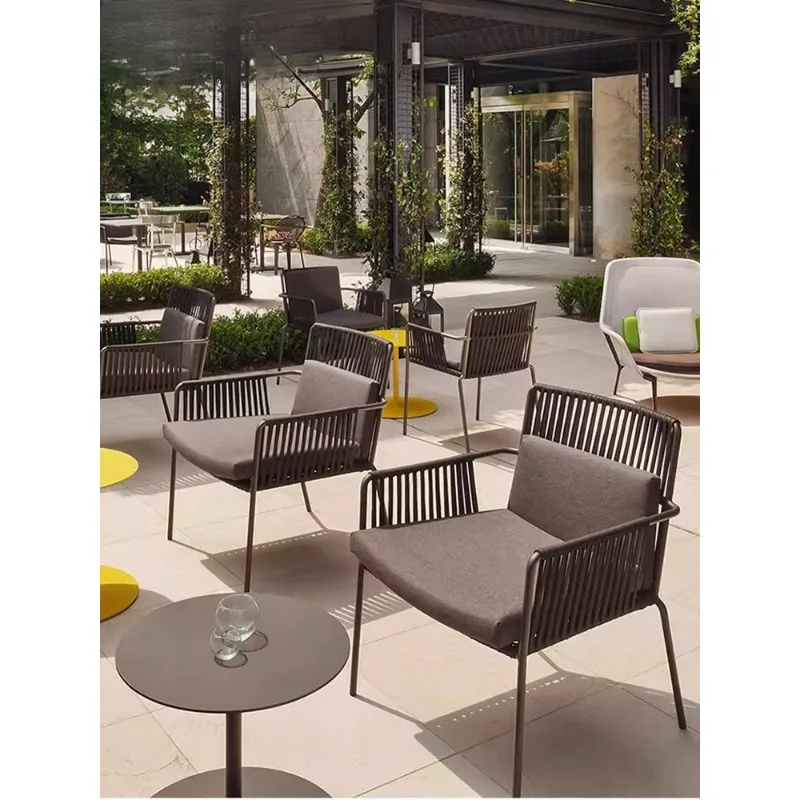 

Outdoor tables and chairs rope-woven balcony tables and chairs courtyard open-air waterproof leisure rattan chairs