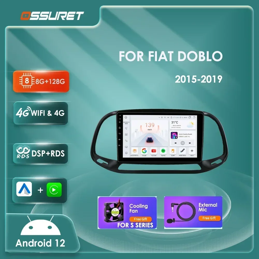 

Автомобильный радиоприемник 2Din Android для Fiat Doblo 2015 2016 2017 2018 2019 Мультимедийный плеер 4G Авторадио GPS Стерео 7862 Экран Carplay SWC