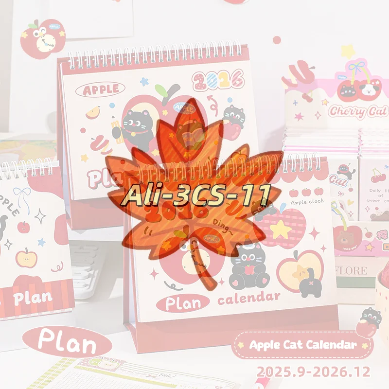 

Настольный календарь на 2026 год — мультяшный дизайн с двойной спиральной переплетю для дома и офиса, веселый инструмент для управления временем