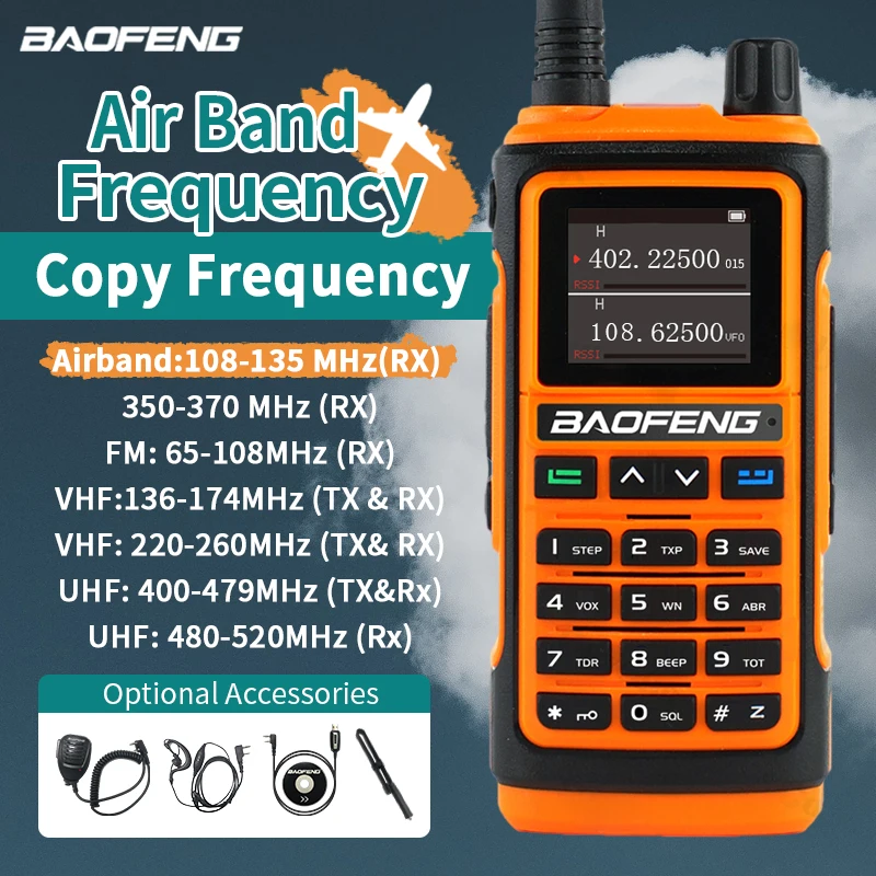 

BaoFeng UV-17 Multi-Band Walkie Talkie Airband Frequency Original Powerful Ham Charger Long Range UHF VHF Two Way Portable Radio