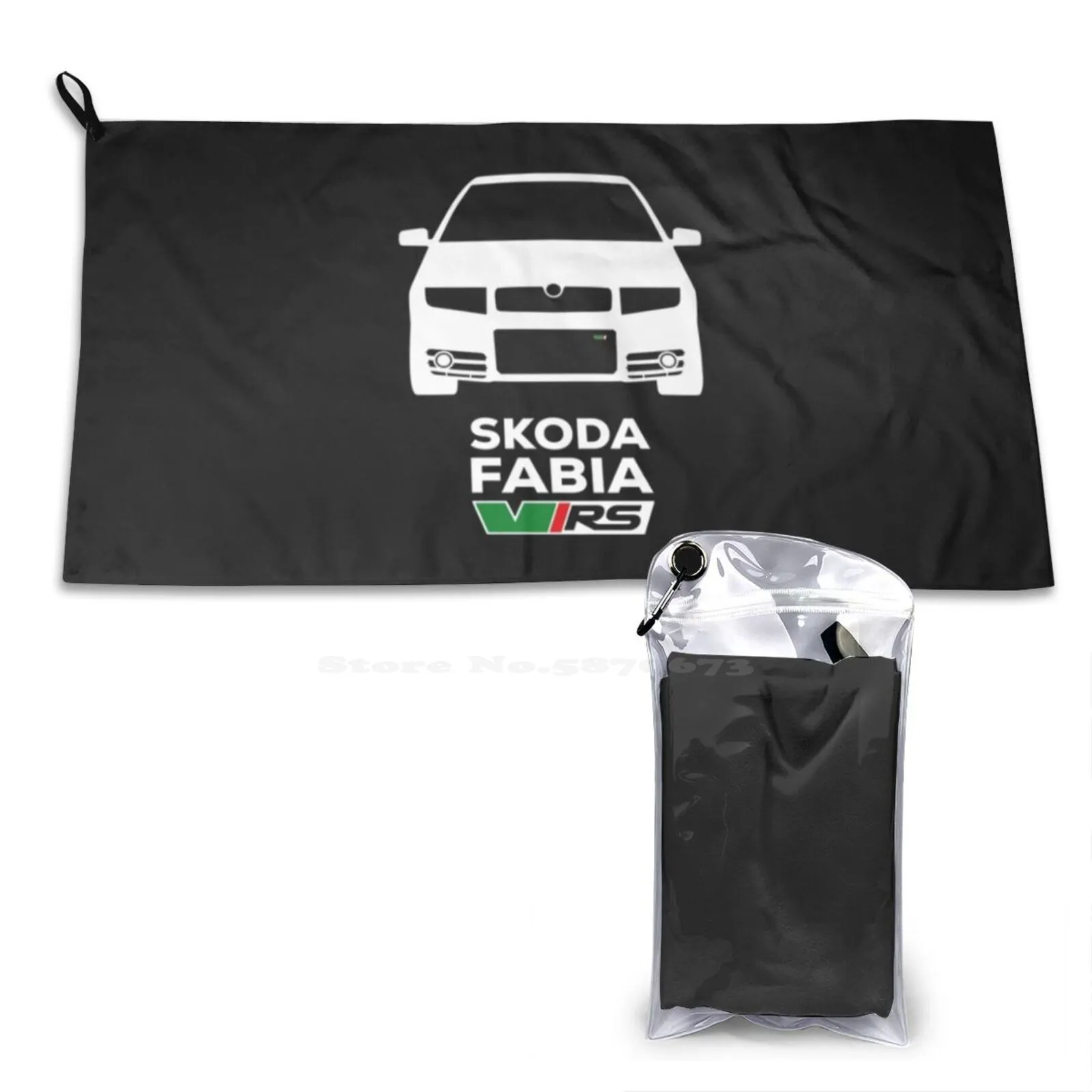 Skoda Fabia Vrs-Whiteout On Black Custom Soft Sport Towels Home Outdoor Skoda Vrs Fabia Octavia Turbo Mark1 Mk1 Rally Sports