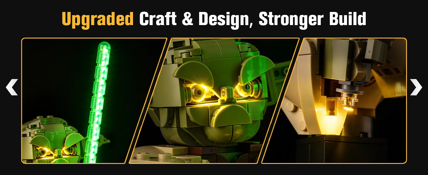 BrickSoul LED-Beleuchtungsset, geeignet für Lego Yoda Büste 75438 Modell, Bausteine nicht im Lieferumfang enthalten – Detail 5