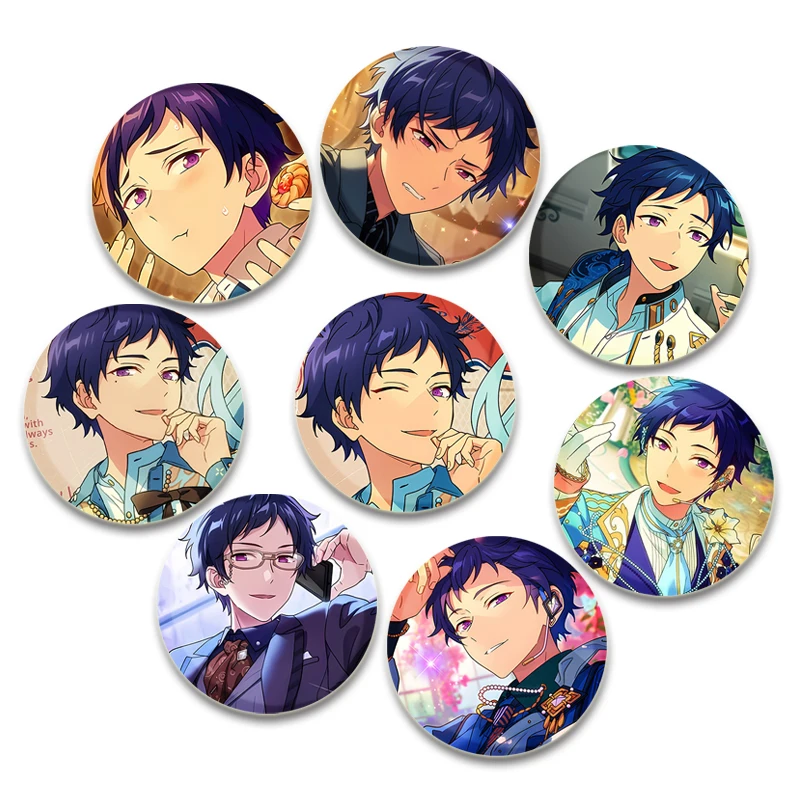 Ensemble Stars Lapel Pins Round Anime Brooch Yuzuru Fushimi Badge for Backpack Clothes Enamel Pin Cartoon Cosplay Gift Accessory