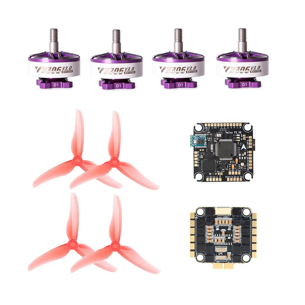 T-MOTOR Velox 5Inch Freestyle Power System V2306 / V2207 V3 Motors&V50A SE 6S 4IN1 ESC&VELOX F7 SE Flight Controller&T5146 Props