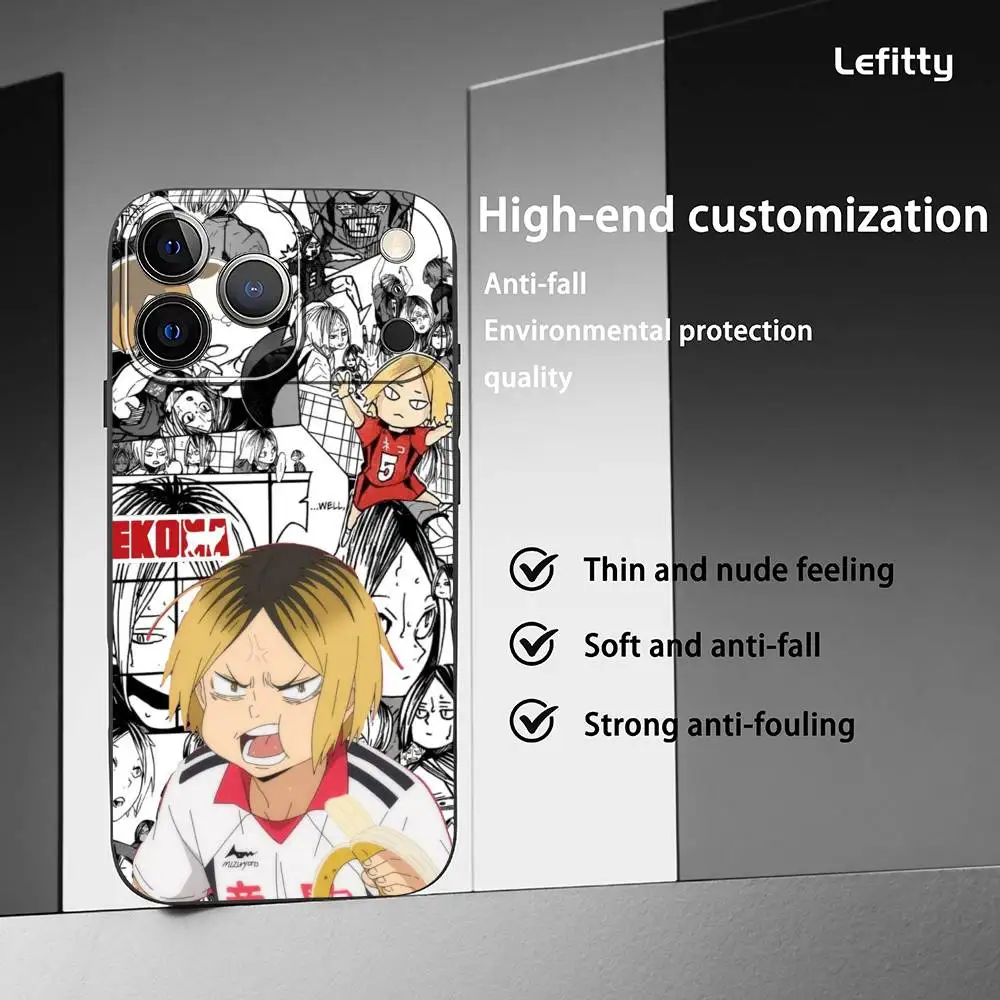 Casing HP Anime Haikyuu Shoyo Hinata untuk iPhone 17 16 15 14 13 12 11 Pro Xs Max Mini XR X Plus Hitam Doff Lembut Funda