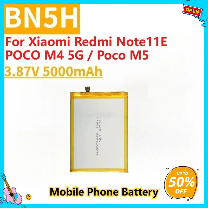 

New Replacement Mobile Phone Battery 3.87V 5000mAh BN5H for Xiaomi Redmi Note11E / POCO M4 5G / Poco M5