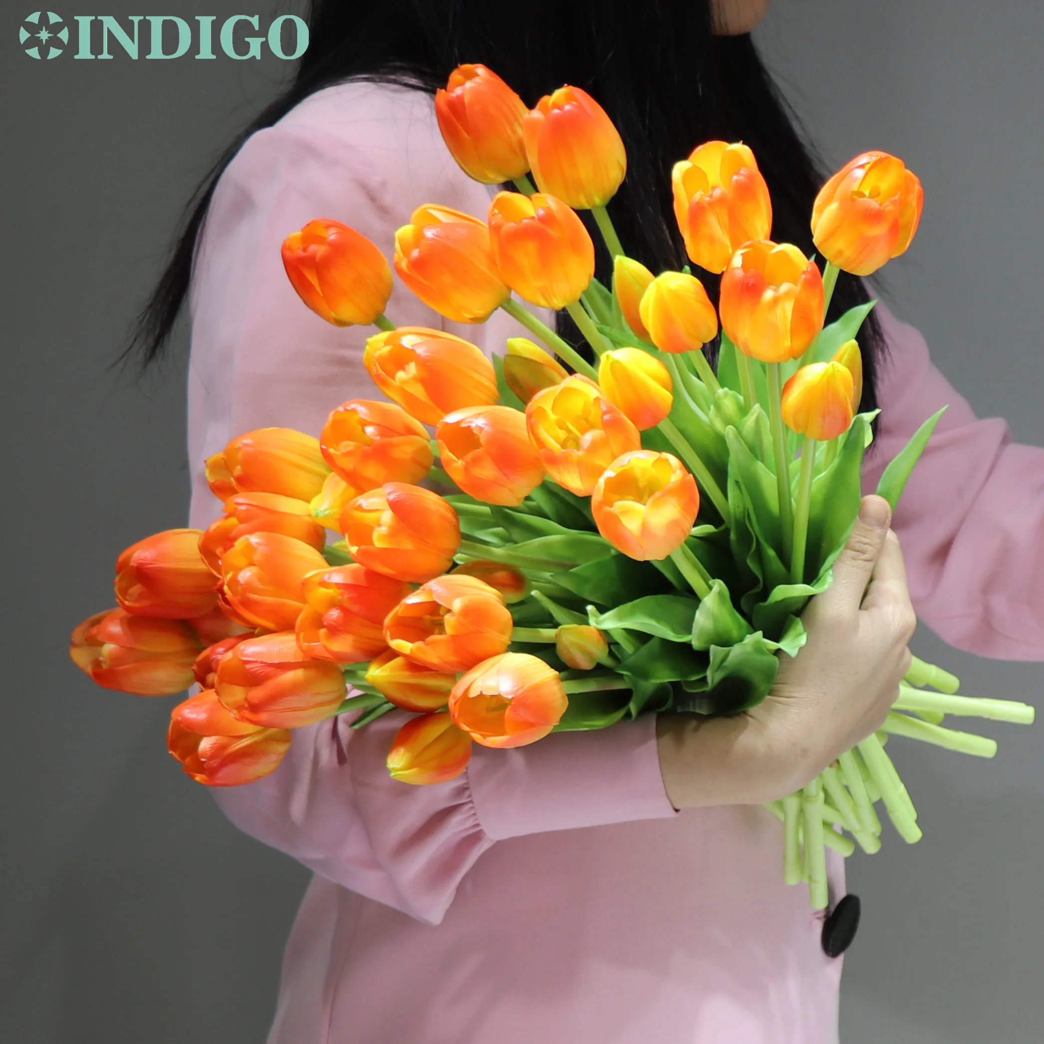 INDIGO-Yellow Tulip Bouquet, Artificial Silicone, Real Touch, High Quality, Calla Home, Easter Gift, Wedding, 20Pcs