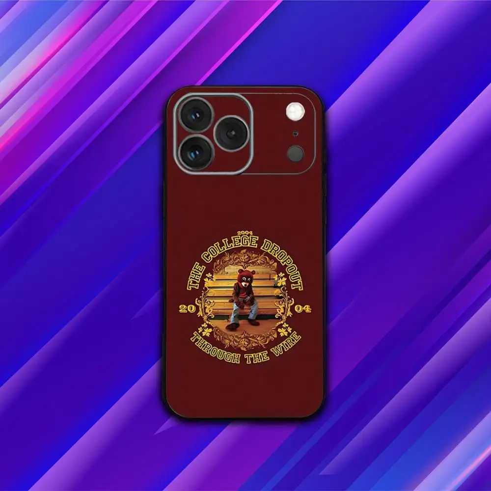 حافظة هاتف K-Kanye Rapper West Bully لهاتف iPhone 17,16,15,14,13,12,11,Pro,Max,Plus,X,XS,SE4,E,Mini,Soft Black Case