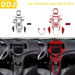 For Chevrolet Sonic 2012-2016 Accessories Carbon Fiber Car Interior Central Control Instrument Gear Panel Trim Sticker