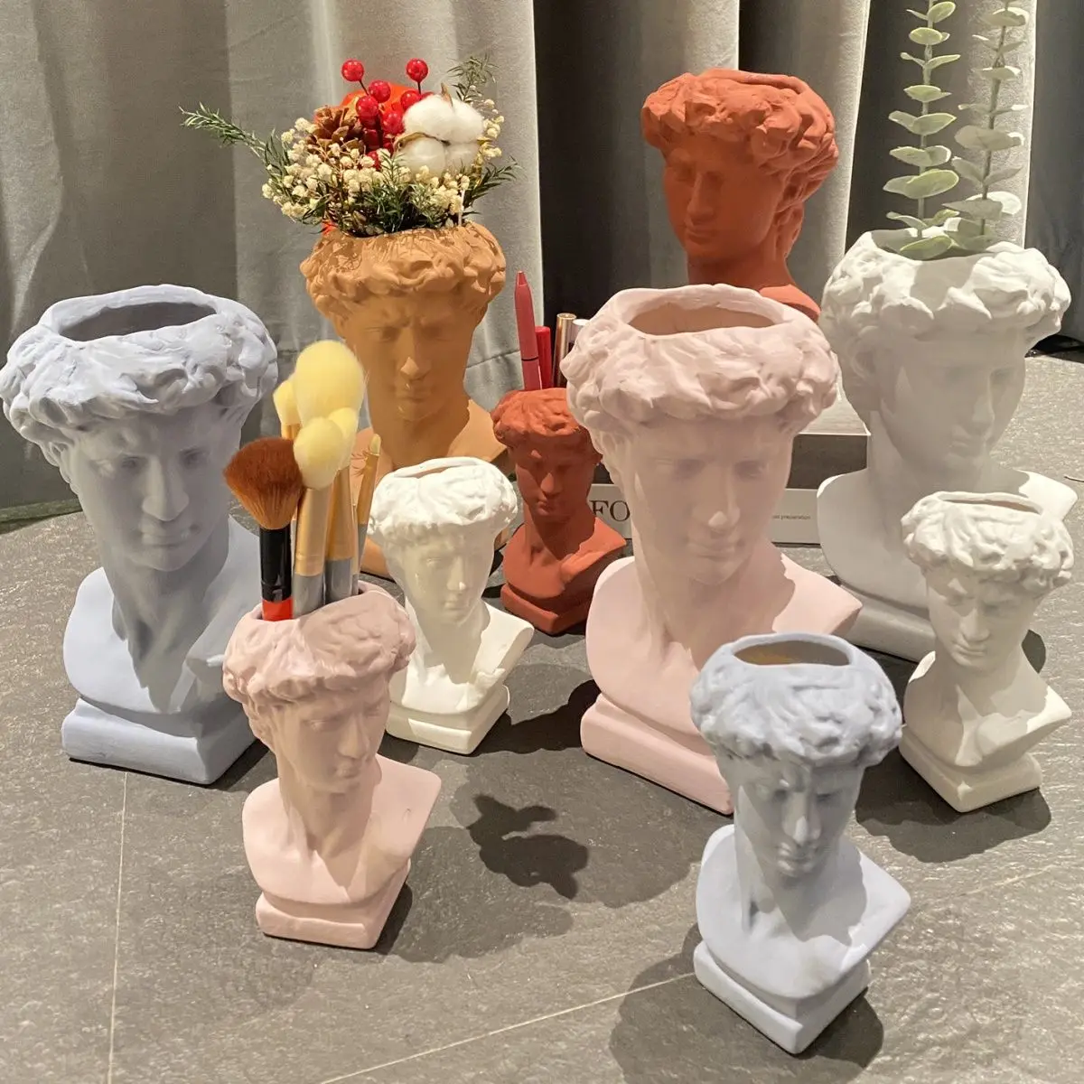 Stereoscopic Vase Ornament Ceramic Crafts Arrangement Container Dining Table Room Decoration