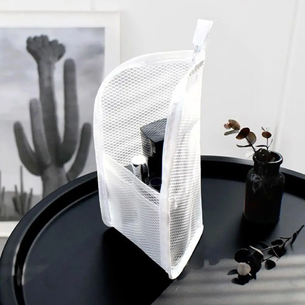 Standing Mesh Toiletry Bag Women Portable Cosmetic Makeup Organizer Travel Waterproof Toothbrush Storage Case Beauty Pouch
