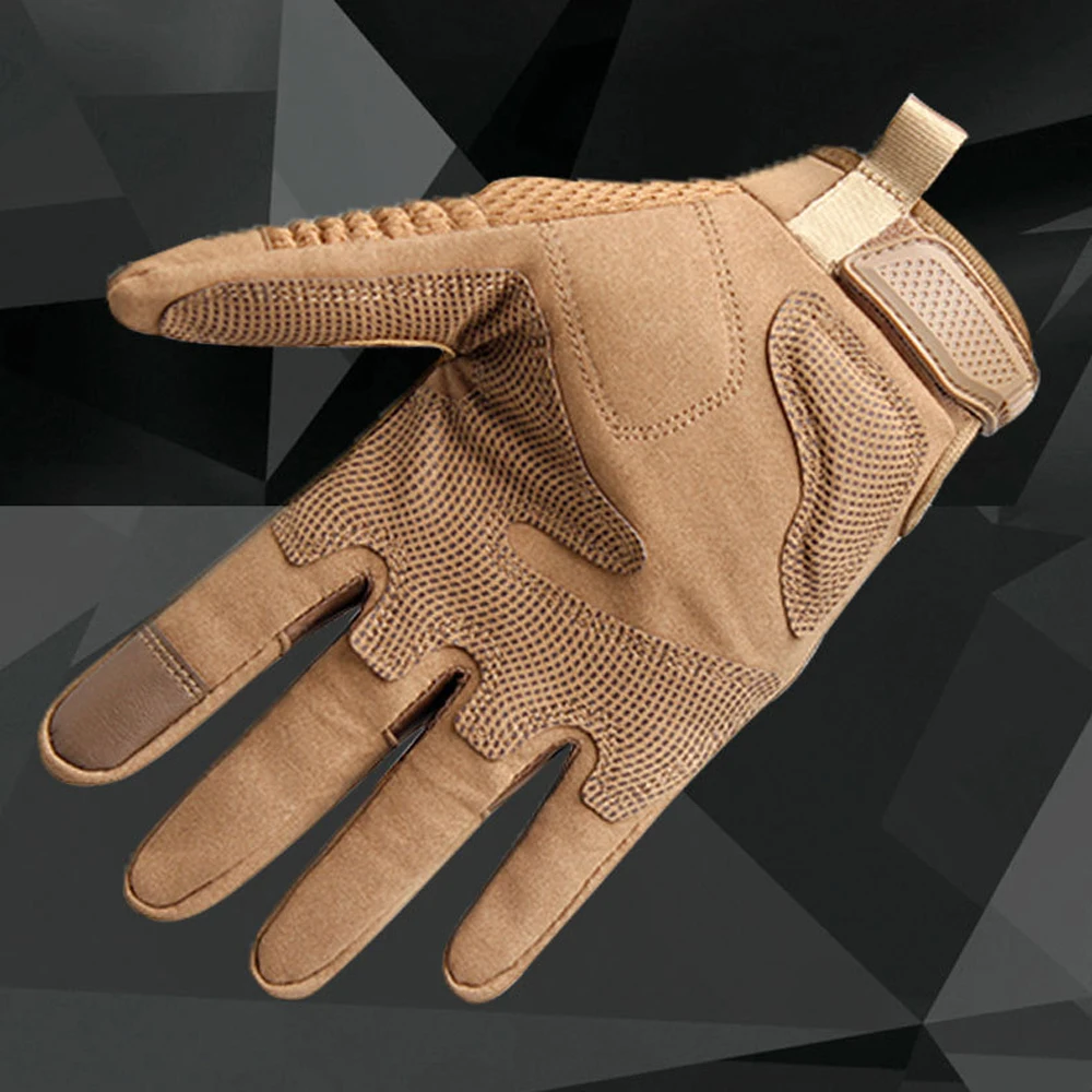 PU Leder Taktische Handschuhe Touchscreen Radfahren Hard Shell Wandern Kampf Jagd Airsoft Fahren Fahrrad Anti-slip Fahrrad Fäustlinge – Detail 3
