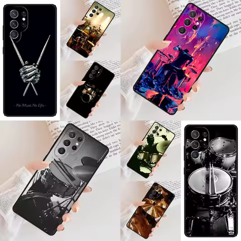 Drum Drummer Phone Case For Samsung Galaxy S24 S23 S22 S21 Ultra S10 Note 10 Pro S20 Plus FE S9 S8 Cover