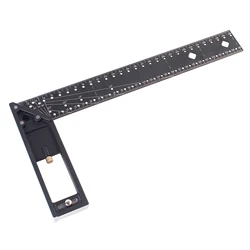 Woodworking Square Ruler - Right Angle Ruler Carpenter Square Layout Tool, Retractable Ledge, 30/40CM Multi-Angle Scribe Mark