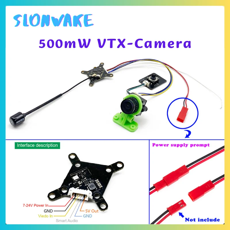 

Fpv system 5.8G 48CH 25/100/200/500mW adjustable VTX Transmitter Upgrade mushroom antenna and 2.5mm lens Digital analog camera