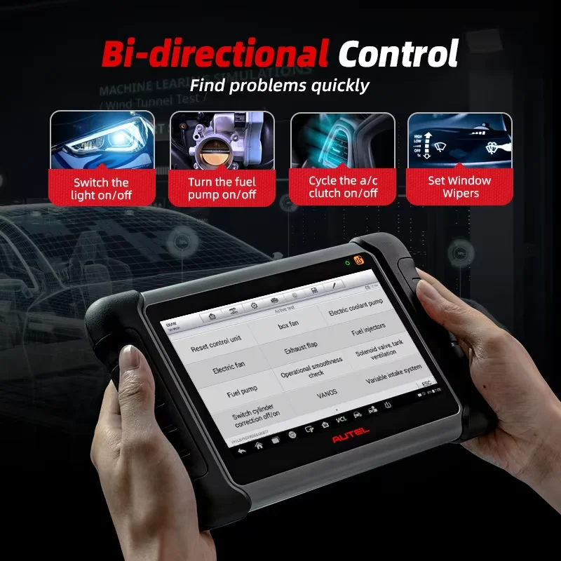 Maxicom MK808S بواسطة Autel ماسح ضوئي لتشخيص أخطاء السيارة بنظام كامل ومحلل المحرك