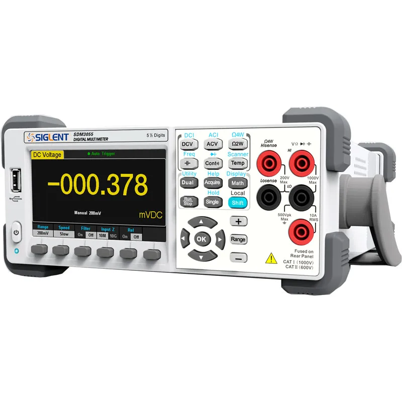جهاز قياس رقمي متعدد لسطح المكتب من SIGLENT مع شاشة مزدوجة، عالي الدقة 5.5 و6.5 أرقام SDM3055X-E