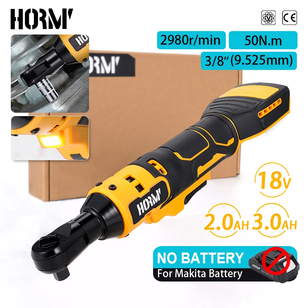 200N.M Cordless Electric Ratchet Wrench 3/8'' Rechargeable Screwdriver Removal Screw Nut Car Repair Tool For Makita 18V Battery