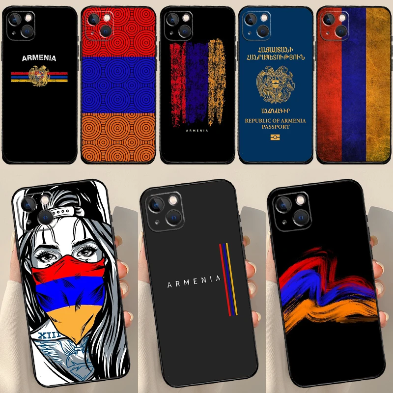 Armenia Armenian Flag Phone Case For iPhone 11 12 13 14 15 Pro Max Mini Cover For iPhone XR X XS Max 7 8 Plus SE 2020