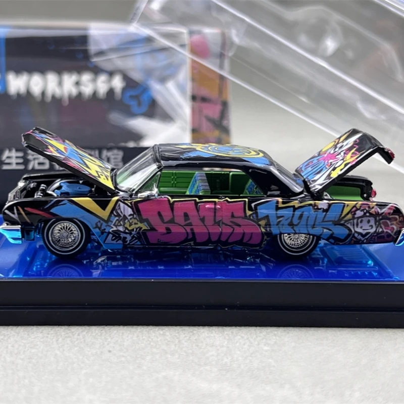 Immagine 5: Modellino in Lega FW 1/64 Impala Stile West Coast Americana con Teschio Nero