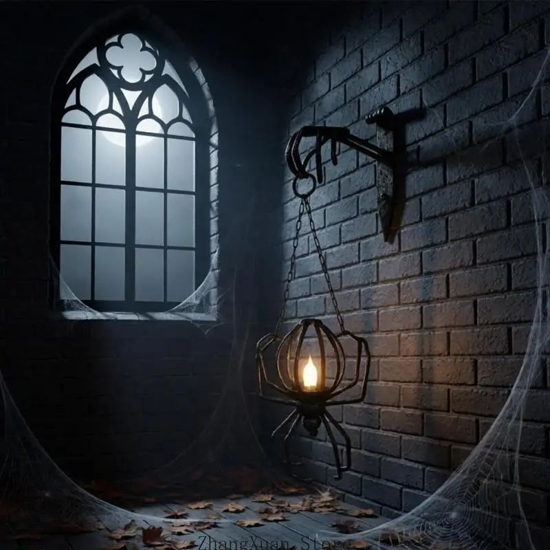 Spinnen-Wandleuchte, hängende Kerzenhalter-Dekorationen mit Gothic-Thema, dunkle Kettenverzierung für – Detail 9
