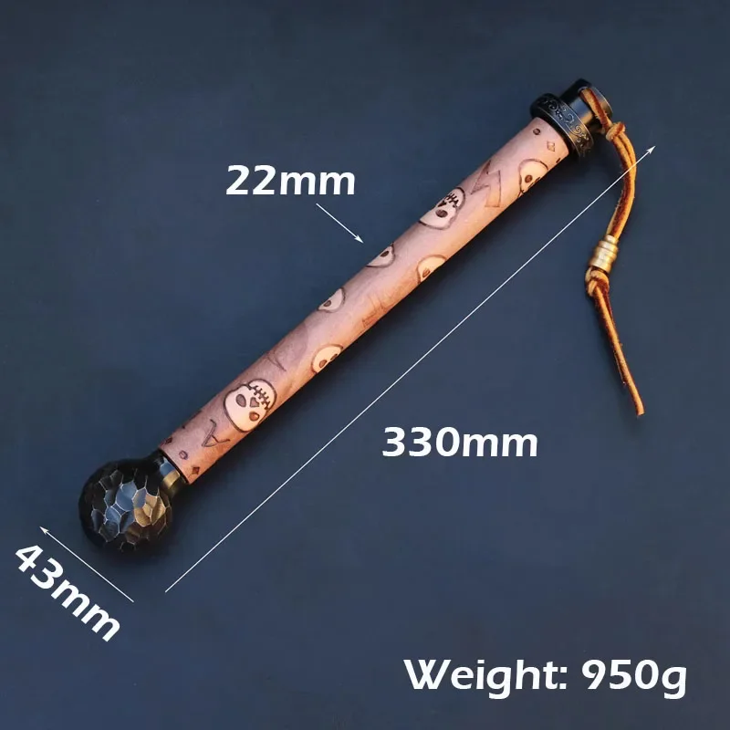 Martelo de aço de alto carbono, martelo de guerra nórdico, cabeça do prego, ceptro de segurança, flor óssea, portátil, EDC, novo