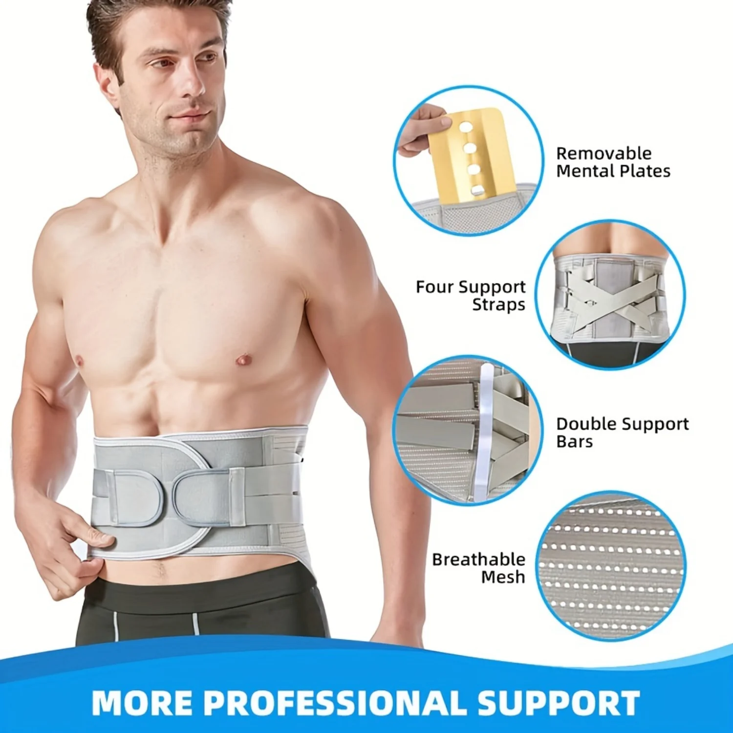 1pc Back Support Brace - Ideal for Women & Men with Herniated Discs & Sciatica - Support and Pain Relief for Better Posture and 