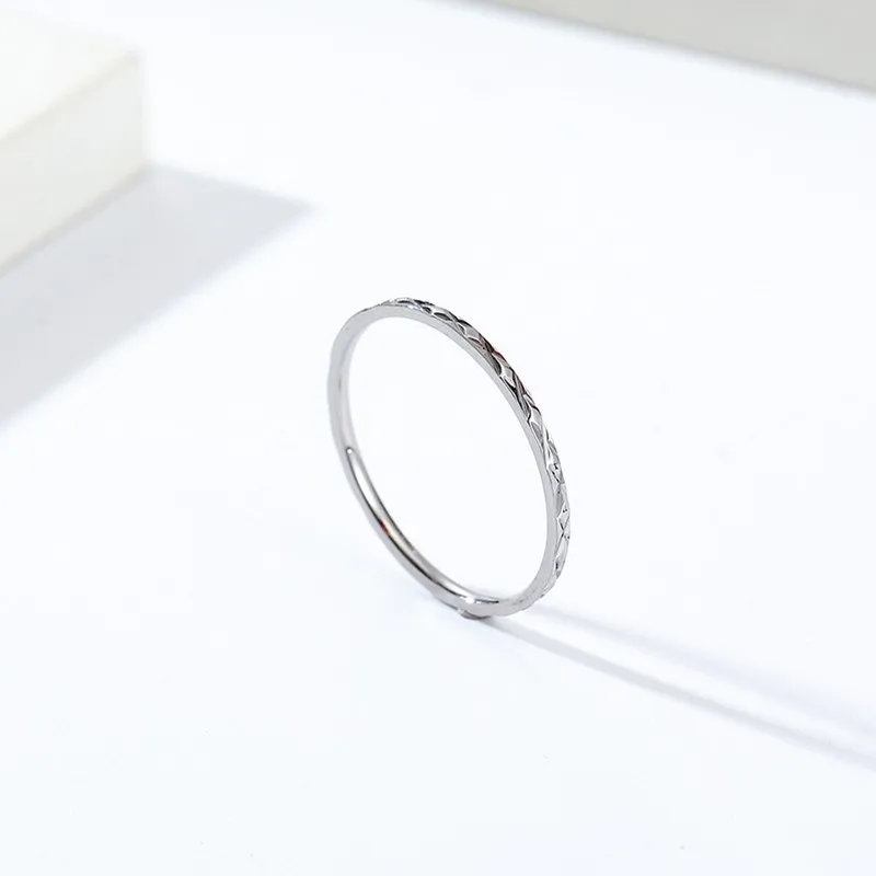 1mm Thin Stackable Ring Stainless Steel Faceted Knuckle Midi Ring for Women Girl Size 3-10