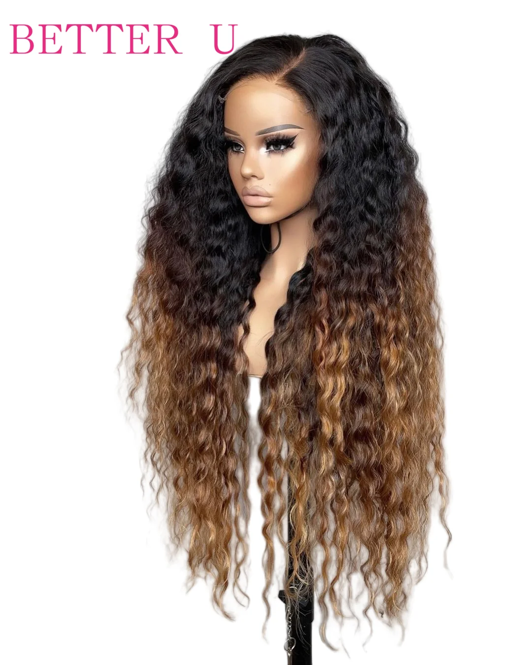 أومبير العسل البني موجة عميقة 13x4 13x6 الدانتيل الجبهة خصلات الشعر المستعار الإنسان البرازيلي قبل قطعها شعري شعر بشري مجعد الباروكات للنساء #2