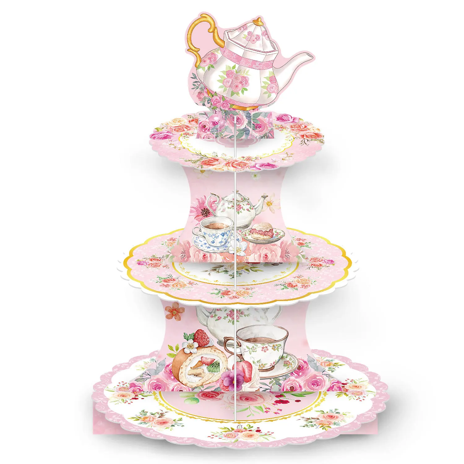 3 Tier Minnie Cake Stand Cartoon Mickey Cupcake Rack Cute Dessert Tray Party Decorations Cake Showcase Tower Cupcake Toppers Set