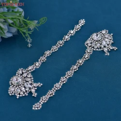 TOPQUEEN Rhinestone  Applique Decals High Heels Shoes Stickers Patches Sewing Wedding Dress Bride Jewelry Clothing DIY  SP12