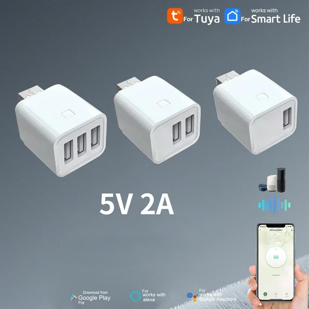 Smart USB Adaptor Switch 5V WiFi USB Power Adaptor Wireless Control For Smart Home Automation For Tuya