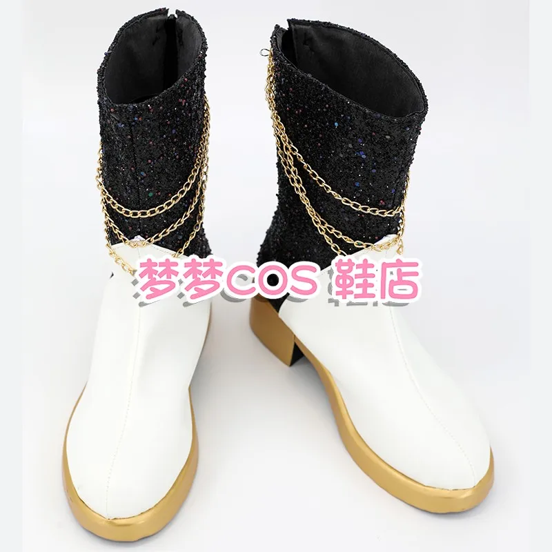 Mira Cosplay KPop Demon Hunters Scarpe Cosplay Donna Stivali dorati neri Scarpe da gioco di ruolo per feste di Halloween